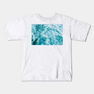 Whitewater River Rapids Green Abstract Kids T-Shirt